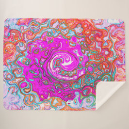 Lila und Orange Groovy Abstrakt Retro Swirl Sherpadecke