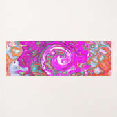 Lila und Orange Groovy Abstrakt Retro Swirl Yogamatte (Vorderseite (Horizontal))