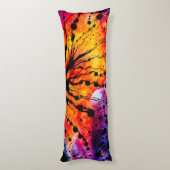 Lila und Orange Halloween-Gefärbte Krawatte Seitenschläferkissen (Rückseite (Vertikal))