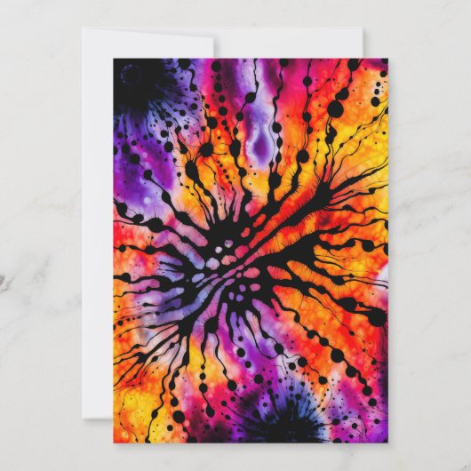 Lila und Orange Happy Halloween Gefärbte Krawatte Einladung (Rückseite)