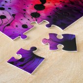 Lila und Orange Happy Halloween Gefärbte Krawatte Puzzle (Seite)