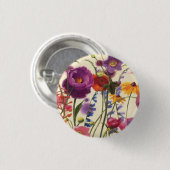 Lila und orange Mohnblumen-Melodie Button (Vorne & Hinten)