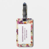 Lila und orange Mohnblumen-Melodie Gepäckanhänger (Rückseite vertikal)