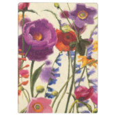 Lila und orange Mohnblumen-Melodie Klemmbrett (Rückseite)