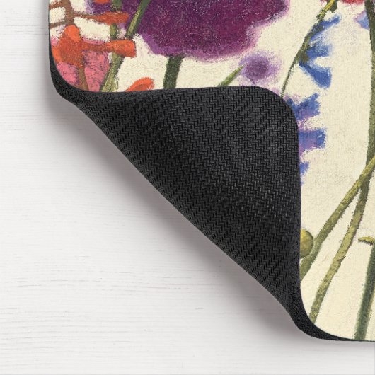 Lila und orange Mohnblumen-Melodie Mousepad (Ecke)