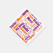 Lila und Orange Multilingual Vielen Dank Serviette (Ecke)