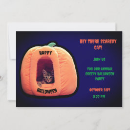Lila und Orange Pumpkin sprichwörtliches Kätzchen Einladung
