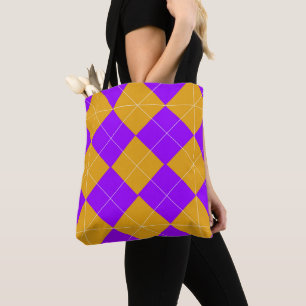 Lila und orange Raute Tasche