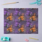 Lila und orange Rosen Halloween Decoupage Seidenpapier (Basteln)