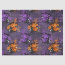 Lila und orange Rosen Halloween Decoupage Seidenpapier