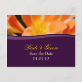 Lila und orange Save the Date Postkarte (Vorderseite)