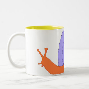 Lila und Orange Schnecke Tasse