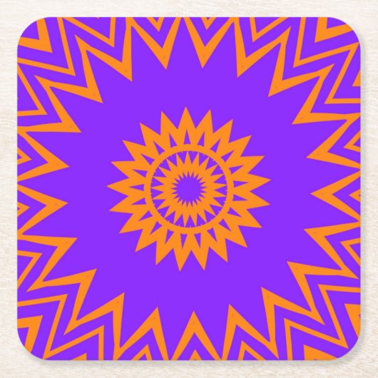 Lila und orange Sonnenstrahlen Rechteckiger Pappuntersetzer (Vorderseite)