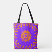 Lila und orange Sonnenstrahlen Tasche (Rückseite)