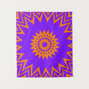 Lila und orange Sonnenstrahlen Wandteppich