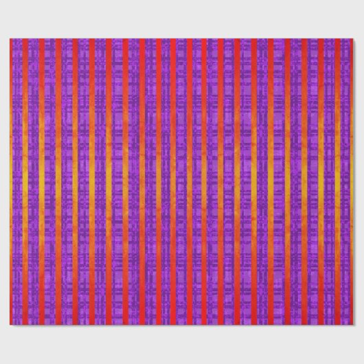 Lila und orange, Streifen, Kariert, Polka-Punkte Geschenkpapier (Flach)