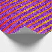 Lila und orange, Streifen, Kariert, Polka-Punkte Geschenkpapier (Ecke)