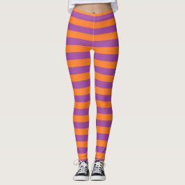 Lila und orange Streifen Leggings