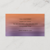 Lila und Orange Strip Business Card Visitenkarte (Rückseite)