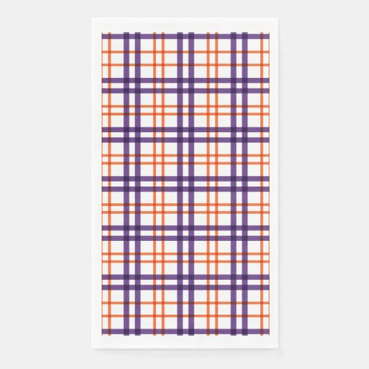 Lila und Orange Tartan Serviette (Vorderseite)