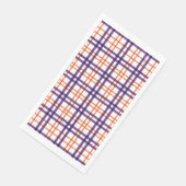 Lila und Orange Tartan Serviette (Ecke)