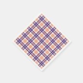 Lila und Orange Tartan Serviette (Ecke)