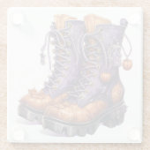 LILA UND ORANGE VIKTORIANISCH HALLOWEEN BOOTEN GLASUNTERSETZER (Rückseite)