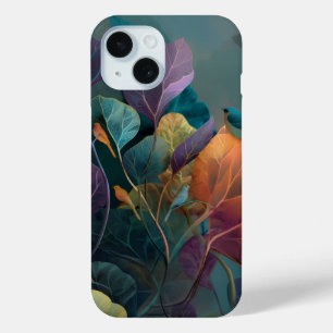 Lila- und orangefarbene Blumen-Vögel iPhone 15-Hül Case-Mate iPhone Hülle