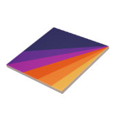 Lila und orangefarbene diagonale Retrostreifen Fliese (Seite)