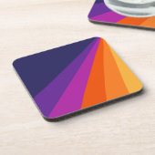 Lila und orangefarbene diagonale Retrostreifen Getränkeuntersetzer (Linke Seite)