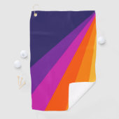 Lila und orangefarbene diagonale Retrostreifen Golfhandtuch (Insitu)