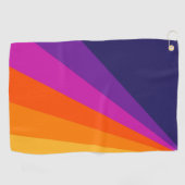 Lila und orangefarbene diagonale Retrostreifen Golfhandtuch (Horizontal)