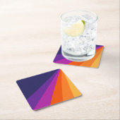 Lila und orangefarbene diagonale Retrostreifen Rechteckiger Pappuntersetzer (Vor Ort)