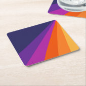 Lila und orangefarbene diagonale Retrostreifen Rechteckiger Pappuntersetzer (angewinkelt)