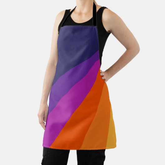 Lila und orangefarbene diagonale Retrostreifen Schürze (InSitu)