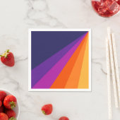 Lila und orangefarbene diagonale Retrostreifen Serviette (Beispiel)