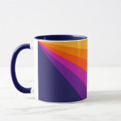 Lila und orangefarbene diagonale Retrostreifen Tasse (Links)