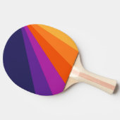 Lila und orangefarbene diagonale Retrostreifen Tischtennis Schläger (Seitenansicht)