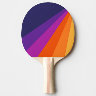 Lila und orangefarbene diagonale Retrostreifen Tischtennis Schläger