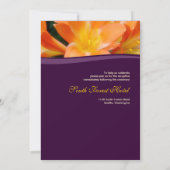 Lila und orangefarbene feierliche Hochzeit Einladung (Rückseite)