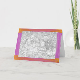 Lila und orangefarbene Foto-Rahmen Karte