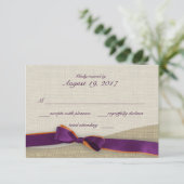 Lila und orangefarbene Multifunktionsleisten-Reakt RSVP Karte (Stehend Vorderseite)