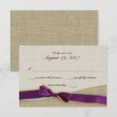 Lila und orangefarbene Multifunktionsleisten-Reakt RSVP Karte (Vorne/Hinten)