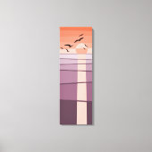 Lila und orangefarbene Seevögel bei Sonnenuntergan Leinwanddruck (Vorderseite)