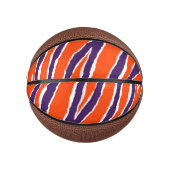 Lila und orangefarbene Tiger Mini Basketball (Vorderseite)
