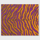 Lila und orangefarbene Tiger-Streifen Geschenkpapier (Flach)