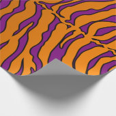 Lila und orangefarbene Tiger-Streifen Geschenkpapier (Ecke)
