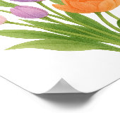 Lila und orangefarbene Tulpen Malerei Poster (Ecke)