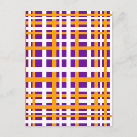 Lila und orangefarbene Verriegelungsstreifen Postkarte (Vorderseite)