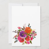 Lila und orangefarbene virtuelle Dusche Einladung (Rückseite)